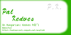 pal kedves business card